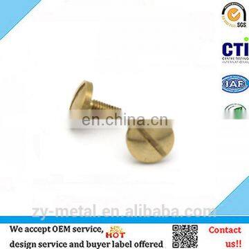 Brass knurled thumb screw with slotted head