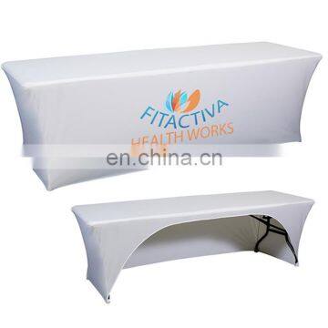 4ft OEM strench factory Rectangular Table cloth, banquet rectangular spandex table cover