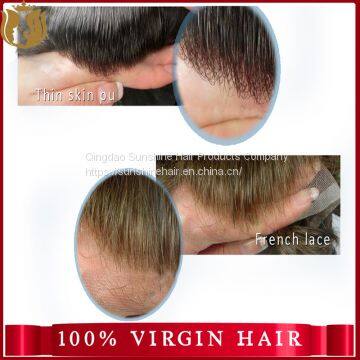 Virgin Indian Human Hair Piece Men Toupee photo-2