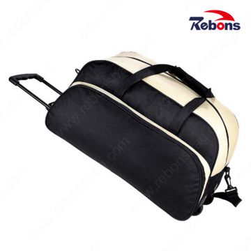 Big Black Plain Fabric Trolley Luggage Travel Rolling Bags