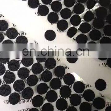 Custom size round hook loop adhesive magic tape dots