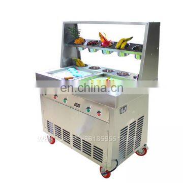 2 pan durable fry ice cream machine / marble cold stone fried ice cream machine double pan