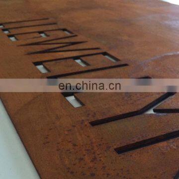 Custom Molded Corten Steel Rustic House Signs