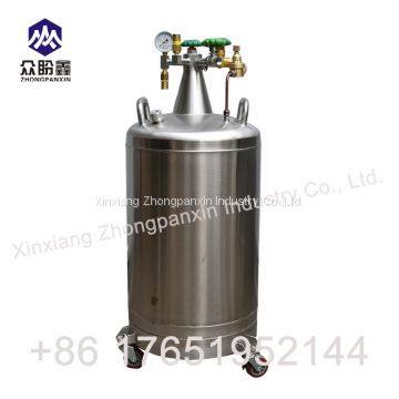 30L self-pressurising liquid nitrogen dewars with dispensing equipment and the relief valve