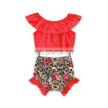 2020New arrival sleeveless Top and leopard printing shorts bummies loose Baby Girl summer suit