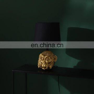 Novel Monkey Head Decoration European Antique Gold Retro Desk Lamps for Indoor photo-2