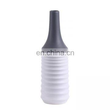 Japanese style white grey custom cheap small modern unique porcelain vase for flower