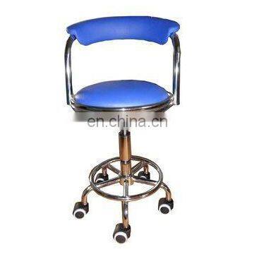High Quality Round PU Leather Seat Height Adjustable Bright Color Lab Chair Stool With Wheels photo-2