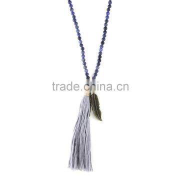 2016 beads tassel necklace with charm