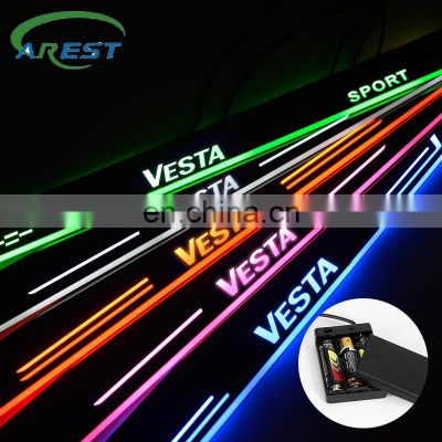 LED Door Threshold Decorative Lights for Lada Vesta Cross Concept 2015-2019 Streamed Light Door Sill Scuff Plate Car Accessori