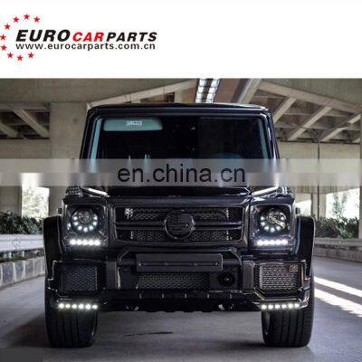 G class w463 carbon finber B style with 12 LED lights and B logo front lip fit for G63 G65 carbon finber front skirt spoiler