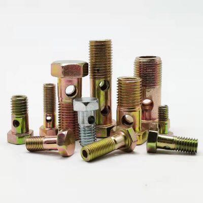 Metric hexagon socket head cap banjo pipe joint size M10 high pressure bolt banjo bolt with hole