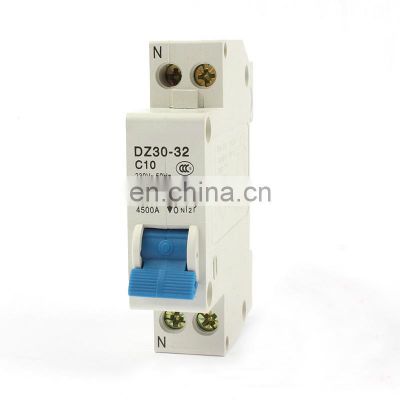 Miniature  Circuit breaker DZ30 C32 1P+N 10A 220V 50HZ Over-voltage Protection Circuit Breaker RCBO RCCB, air switch