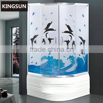 Sliding Glass Door shower cabin Round Acrylic Shower Tray Freestanding Shower Enclosure K-7822