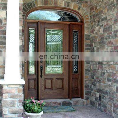 French Alder Front Wood Door Fiberglass Arched Entry Exterior Doors