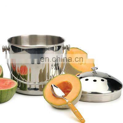 мусорный бак для кухни с угольным фильтром, компостный ведро объемом 1.3 галлона для кухни с крышкой photo-5