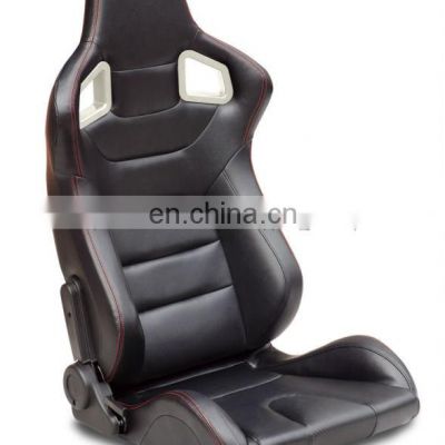 Black PVC white safety hole with white stitching racing seat car use