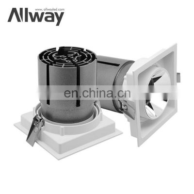 Energy Saving Square Shape Three Color Aluminum Indoor Housing Warehouse 20W LED Grille Lamp