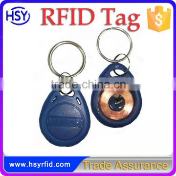 Hot sale blue small size access control RFID 125 khz proximity plastic key tag em4100