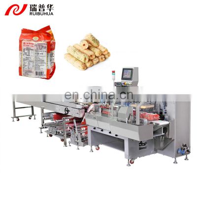 Horizontal flow pack machine energy/granola/breakfast bars, rice roll in groups multipack packaging machine