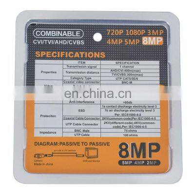 CCTV Camera Accessory New Passive 8MP AHD CVI TVI CVBS HD Video Balun photo-4