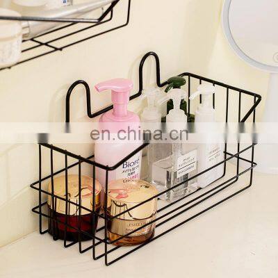 Multi-functional Save Space Single Wall Mounted No Punching Shower Soap Basket Bathroom Storage Rack photo-3