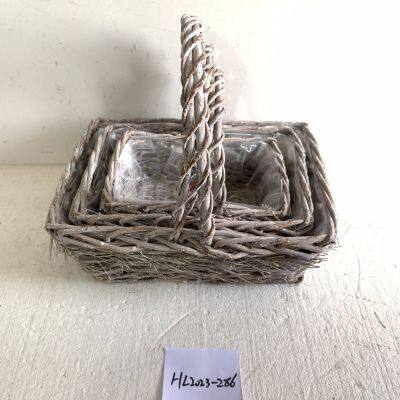 With Handle Planter Basket For Garden Home Plant Storage Basket