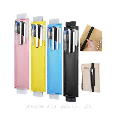 Adjustable Elastic Band Pen Holder Notebook Pen Pocket Case PU Leather Marble Bookmark Pencil Sleeve Pouch for Book Notebook