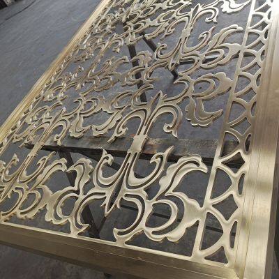 European Home Improvement Brass Carved Screen photo-4