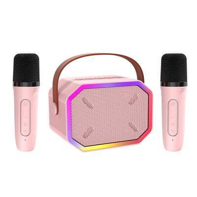 Rechargeable RGB Light Wireless Microphone Mini Speaker Portable Speaker with Mic