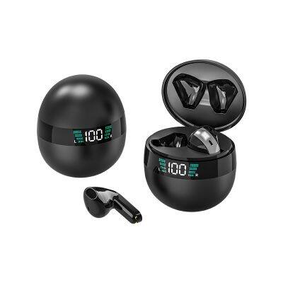 DX27 TWS True Wireless Round Music Earbud Wireless Charging In-ear LED Headphone Gaming Earbuds for Mobile Phone