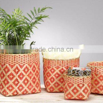 High quality best selling eco-friendly two tones bamboo baskets weaving from Vietnam