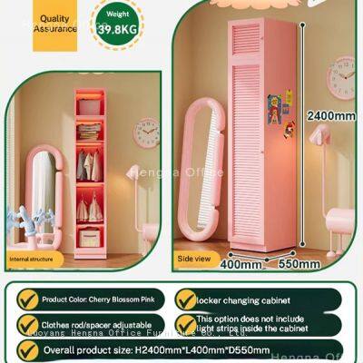 Colorful Slatted Steel Clothes Locker SCL346 | High-Capacity Hanging Space & Moisture-Proof Finish | Perfect for Fitness Centers & Spas