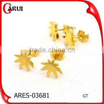 Arui jewelry fashion gold earrings designs for girls leave earrings