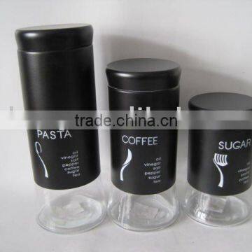 glass canister set with larger bottom