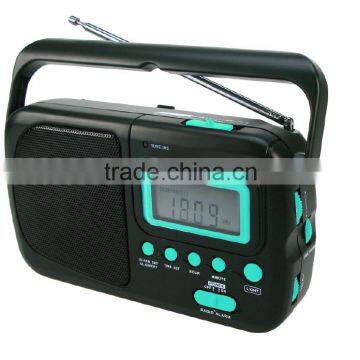 Best Seller Turquoise Portable AM FM Digital Clock Radio