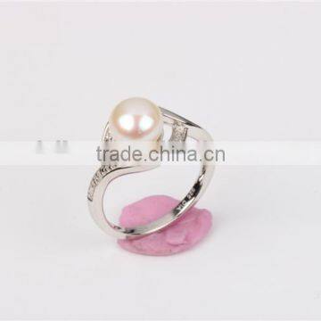 Fahion River Born Pearls Women Ring With DIA 925 Silver Ring photo-3