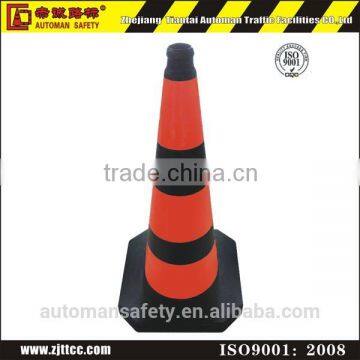 75cm Israel Standard Black Recycled Rubber Safety Cone Road Barrier