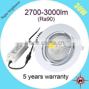 Popular High End CRI90 4-way Rotatable COB 30w LED Downlight photo-4