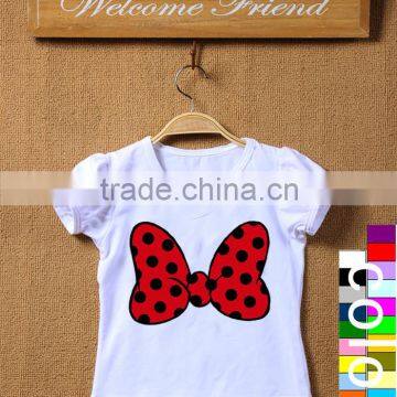 China factory kids shirt wholesale kids t shirt bow children t-shirt baby girl tops and tees