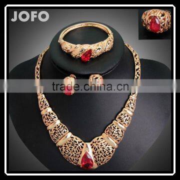 New Fashion Women African Jewelry Sets Gold Plated Alloy Wedding Necklace Sets