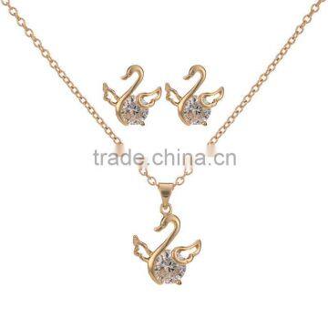 Simple Swan Pendant Zirconia Amimal Jewelry Set FQ-J39