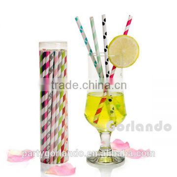 Rainbow Mixed Stripe Paper Straws