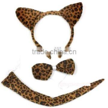 Halloween Costume Leopard Print Headband Tie Tail Set H-1510