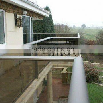 elegant oval slot steel tube infills glass rail