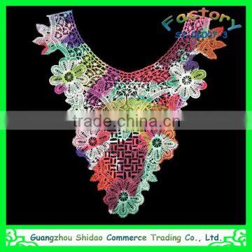 custom Guangzhou factory price discount polyester material colored lace collar wholesale