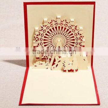 Handmade 3D Pop Up Ferris Wheel Greeting Card With Envelope for christmas                        
                                                Quality Choice