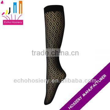 Jacquard Mesh Knee High Socks