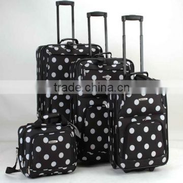 4pcs printed 600D polyester EVA trolley luggage set stock stocklot overstock closeout