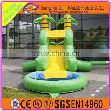 2016 hot popular giant inflatable water slide for kids and adult, inflatable cocoanut trees slide for sale.